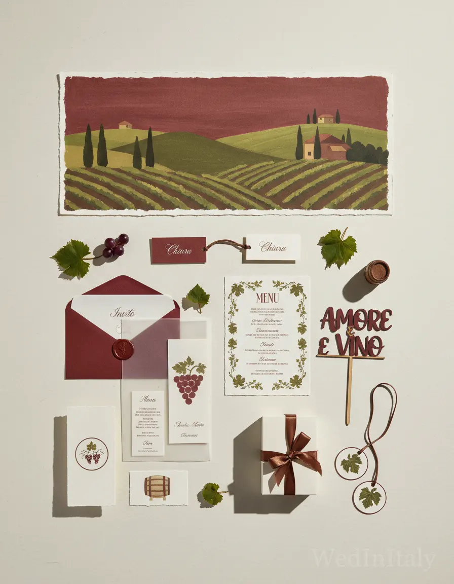 Gouache paesaggio — Chianti wedding kit