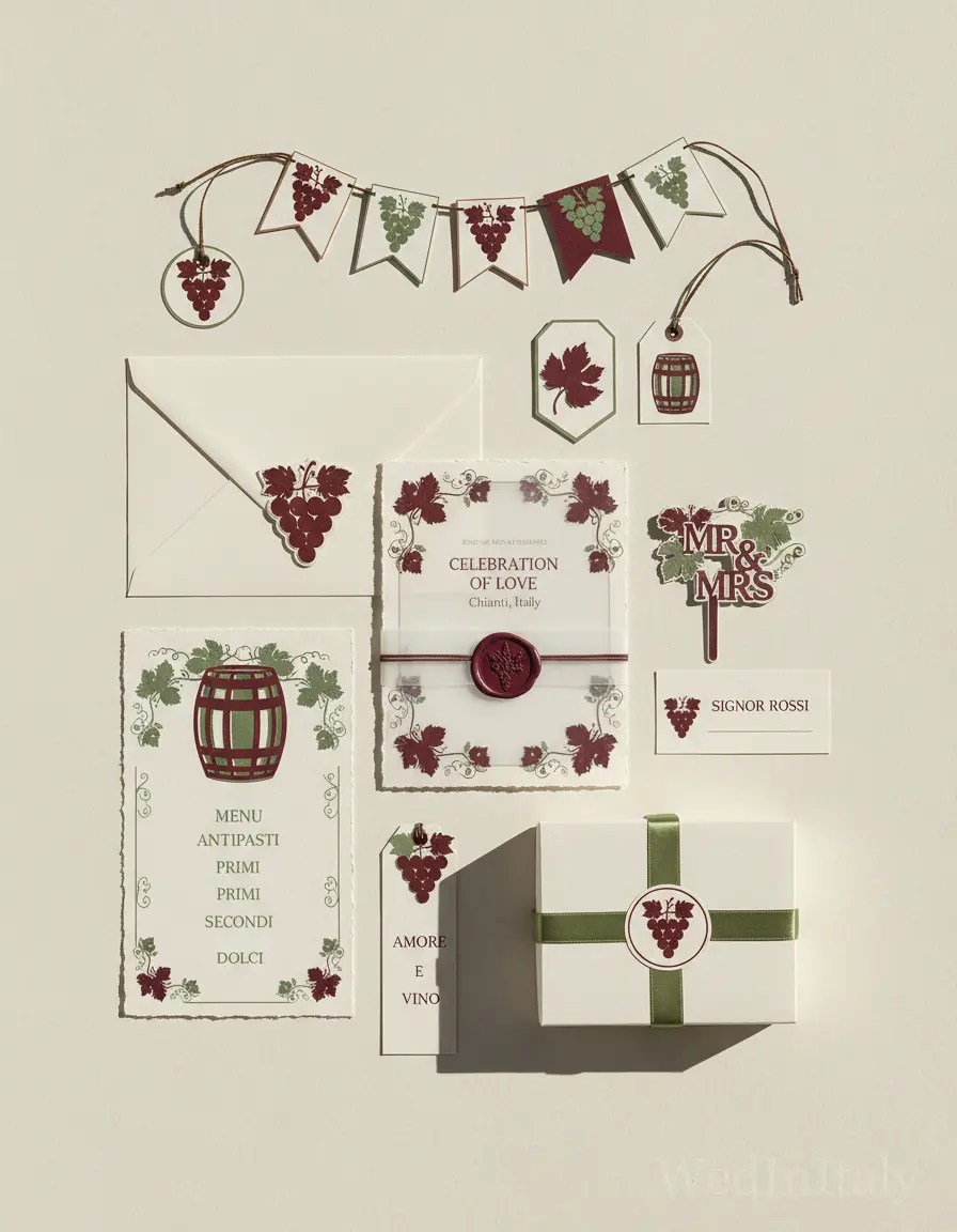 Silhouette ritagliata — Chianti wedding kit