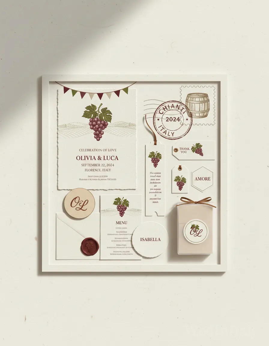 Cartolina vintage — Chianti wedding kit
