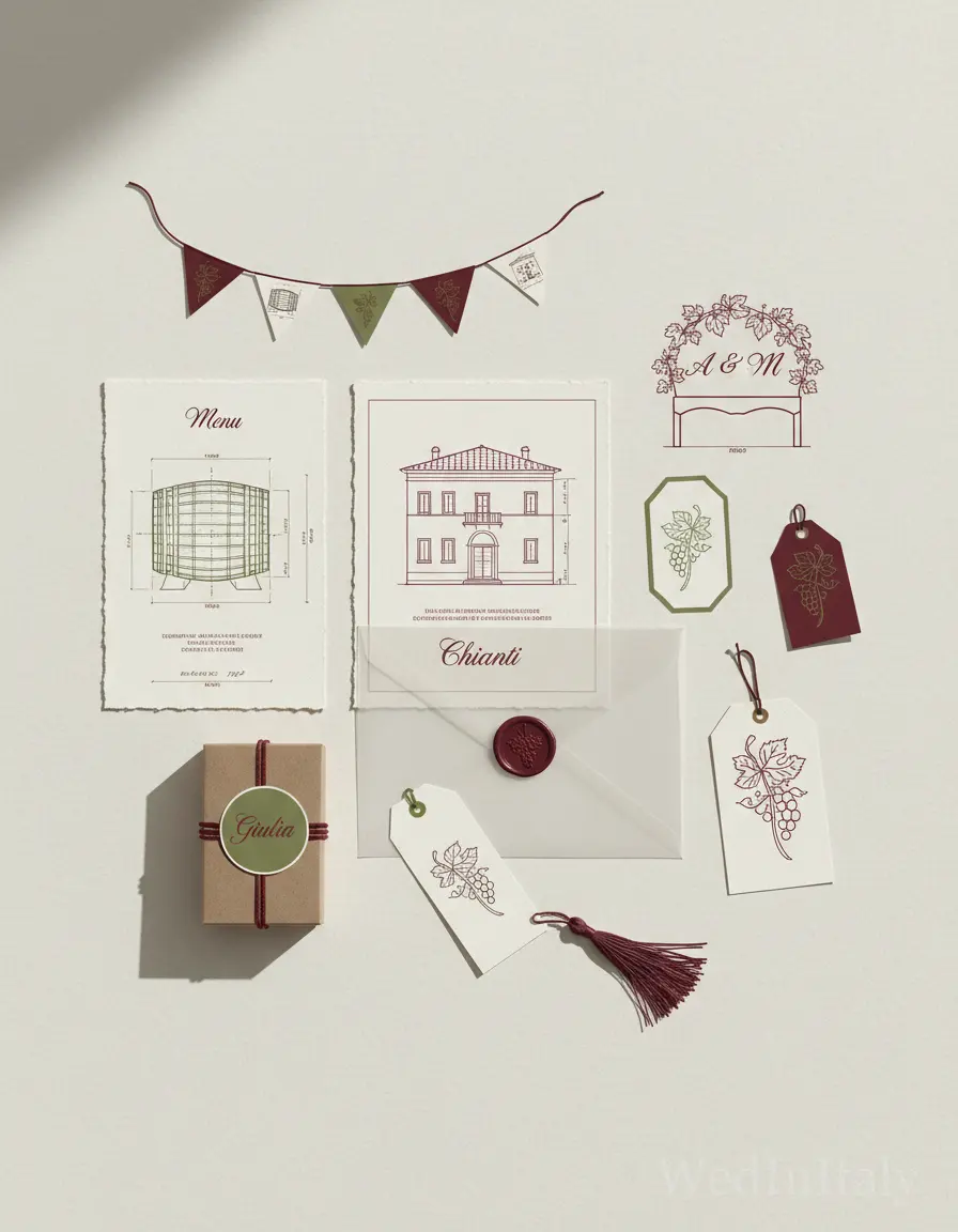 Prospetto architettonico — Chianti wedding kit