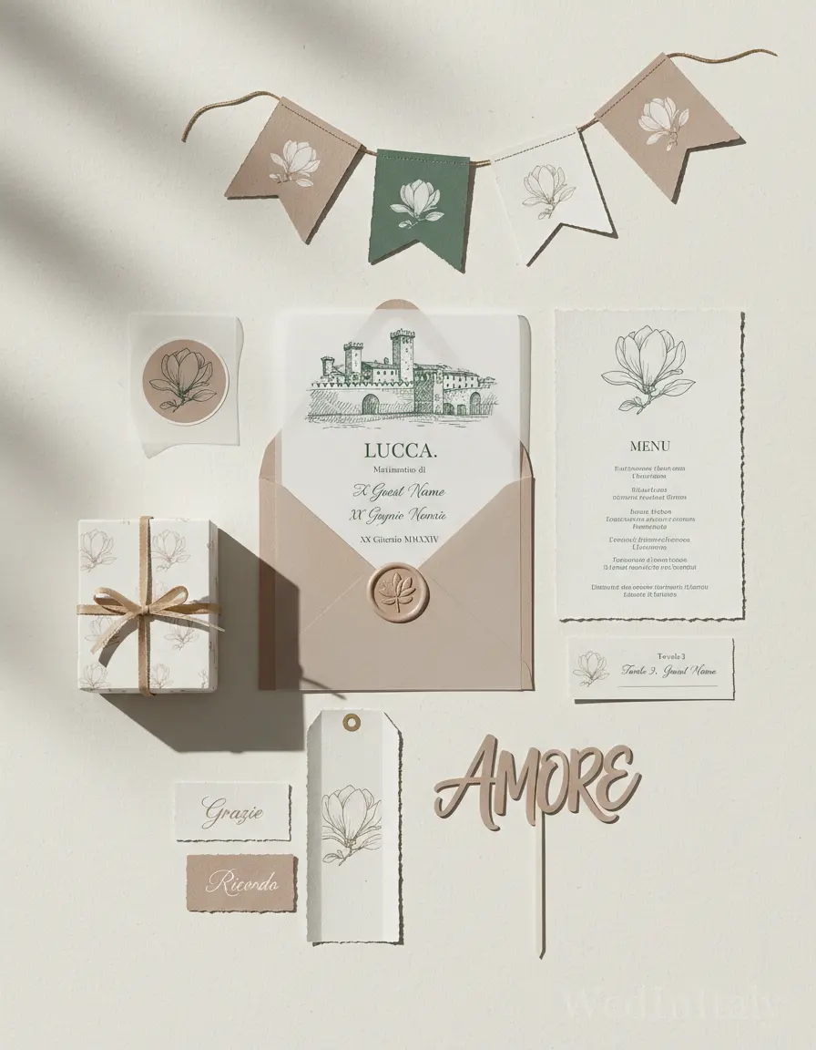 Schizzo a china — Lucca wedding kit