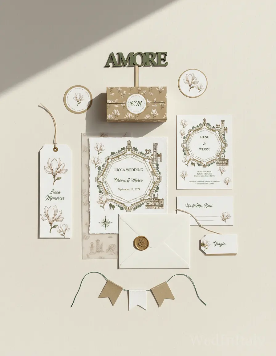 Mappa illustrata — Lucca wedding kit