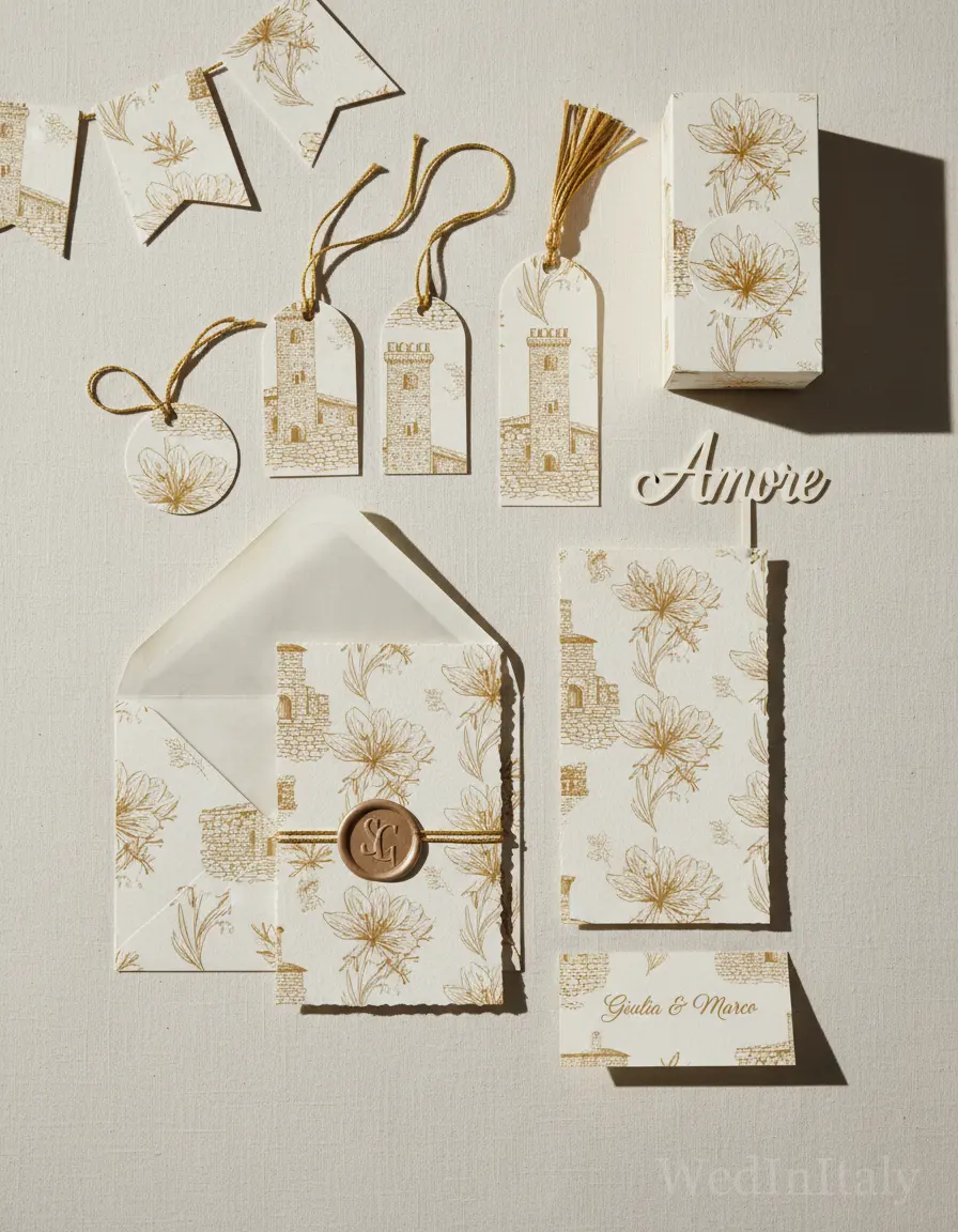 Toile de jouy — San Gimignano wedding kit