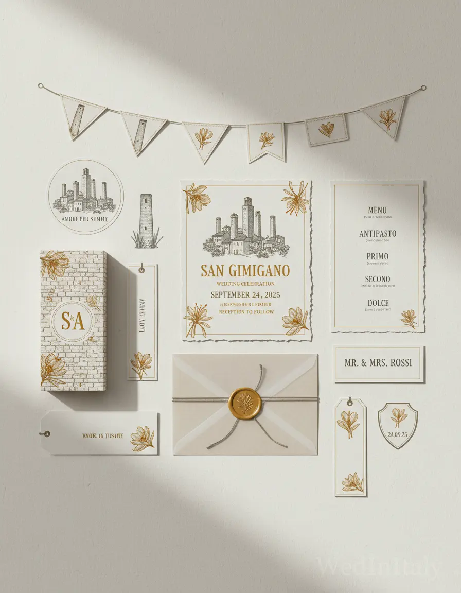 Incisione — San Gimignano wedding kit