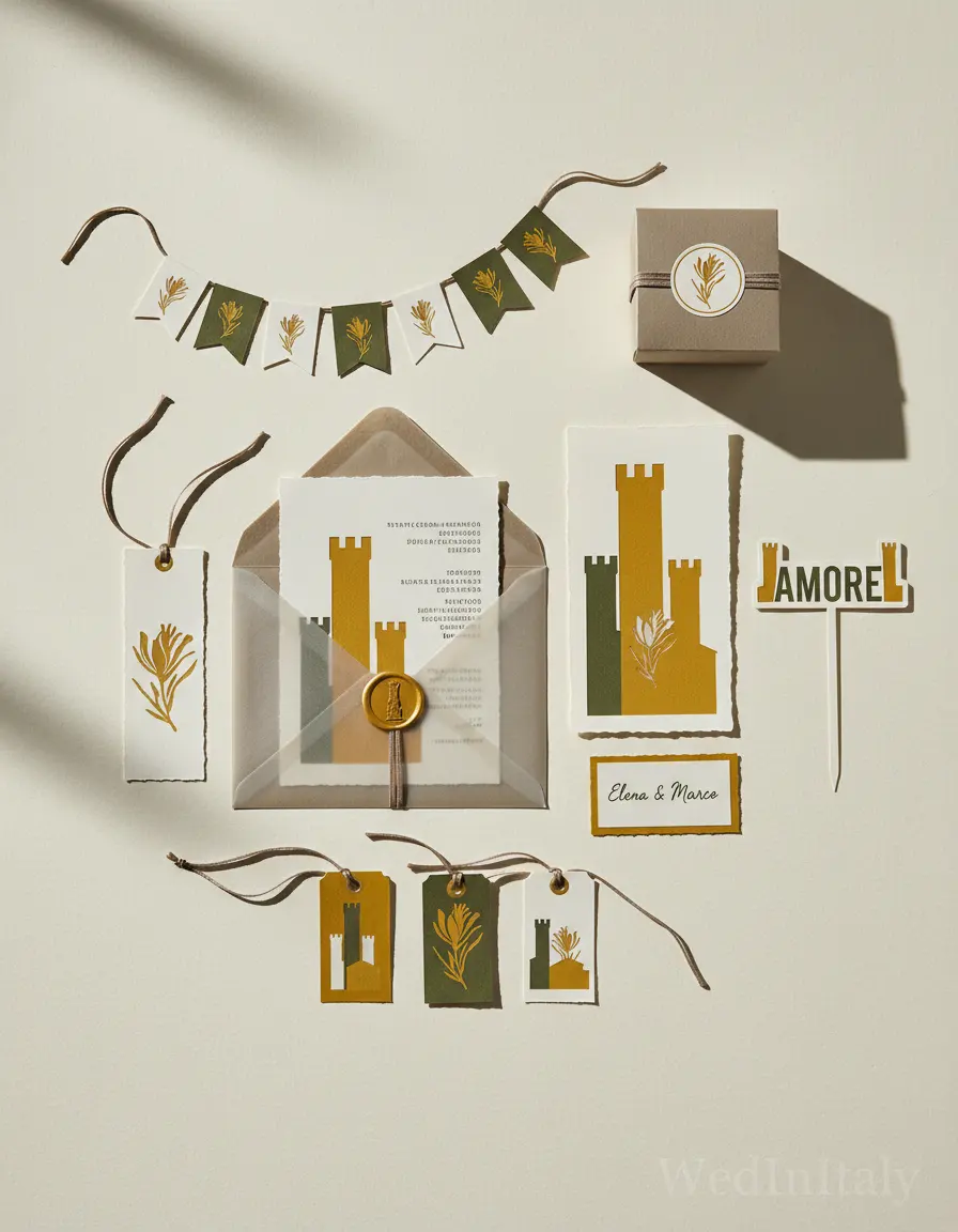 Silhouette ritagliata — San Gimignano wedding kit