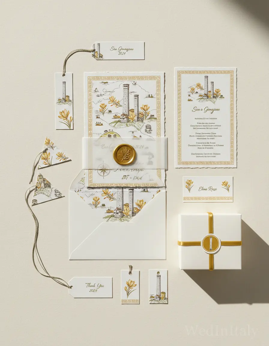 Mappa illustrata — San Gimignano wedding kit