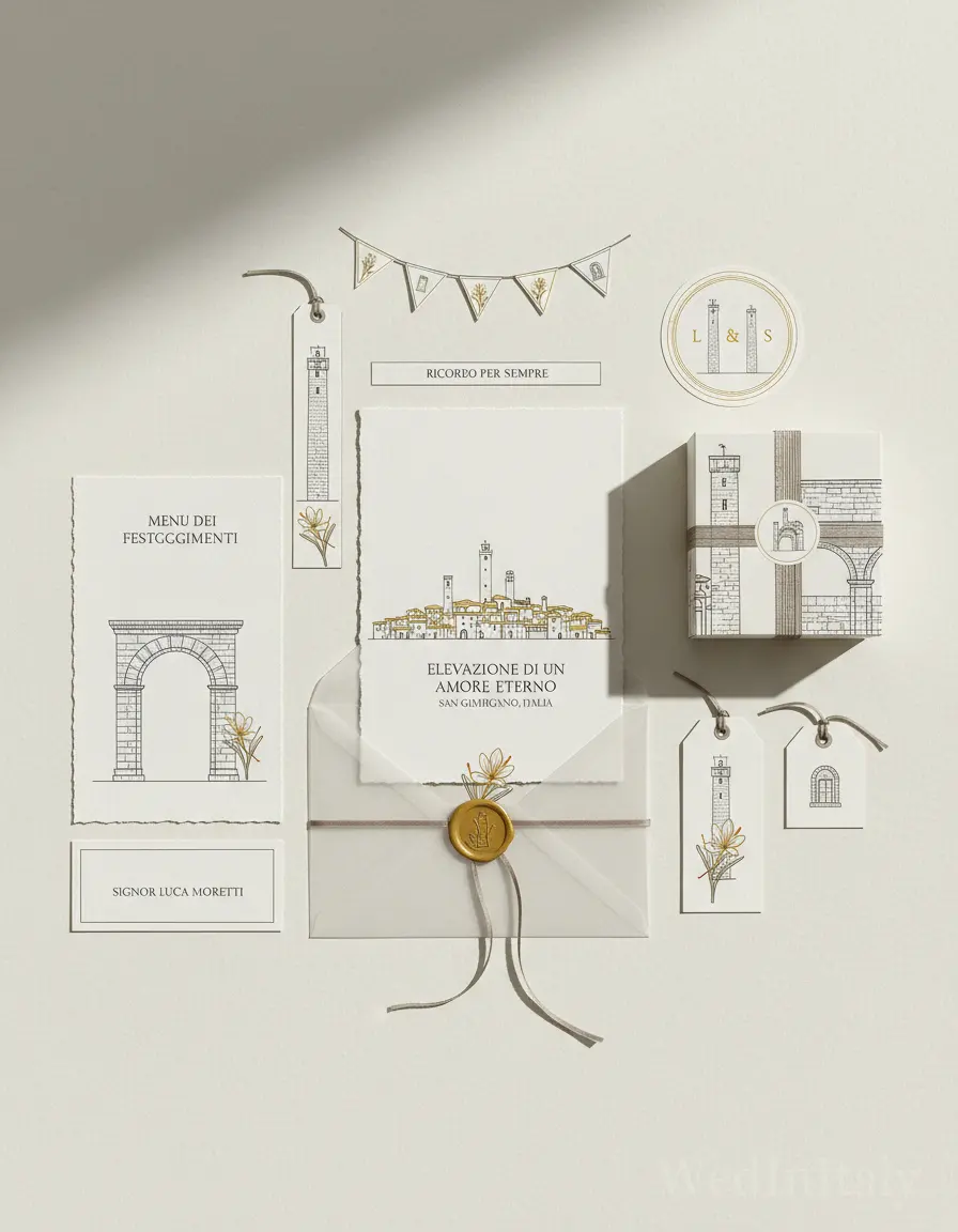 Prospetto architettonico — San Gimignano wedding kit
