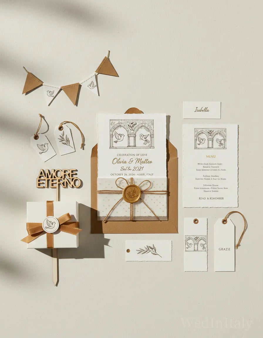 Schizzo a china — Assisi wedding kit