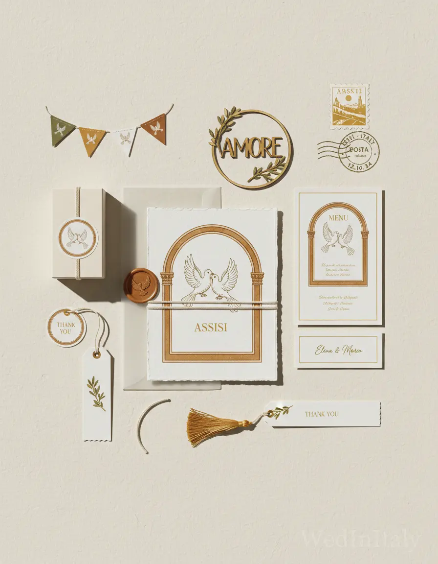 Cartolina vintage — Assisi wedding kit