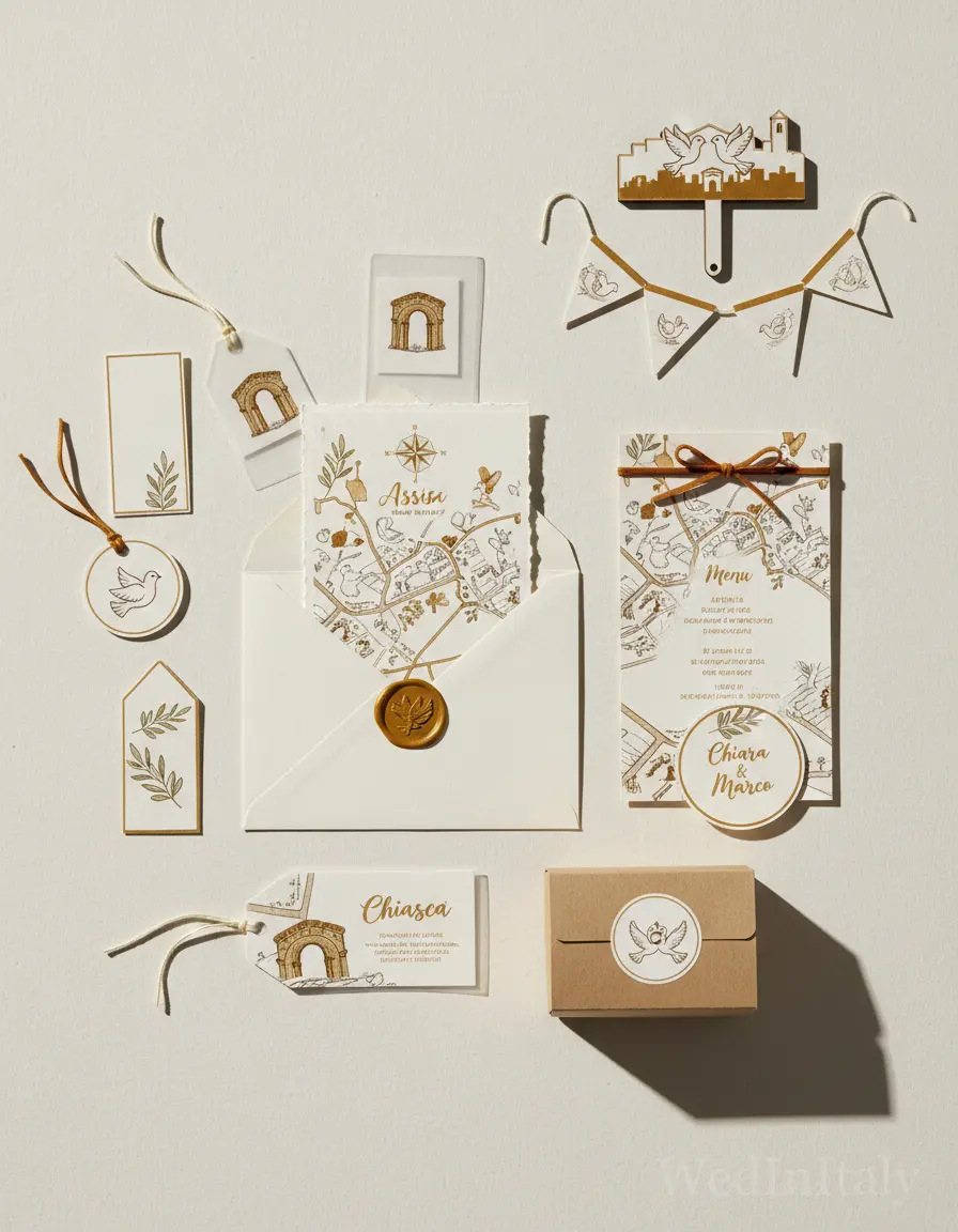 Mappa illustrata — Assisi wedding kit