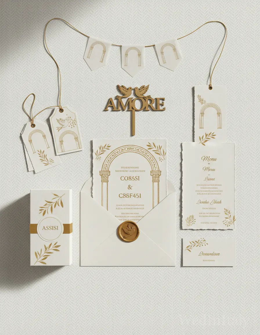 Spina di pesce — Assisi wedding kit