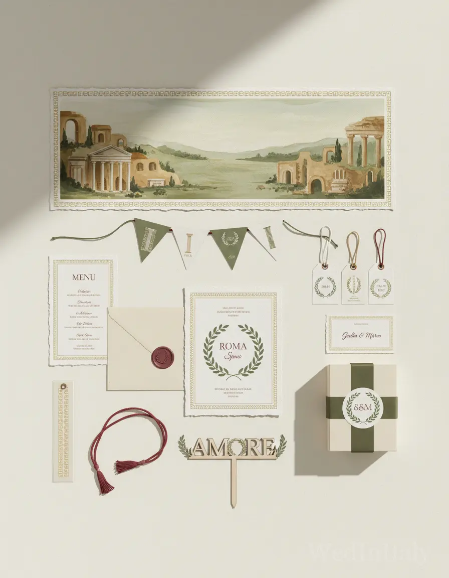 Gouache paesaggio — Roma wedding kit