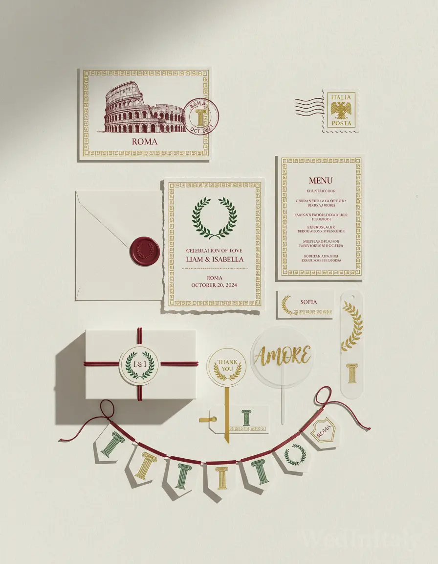 Cartolina vintage — Roma wedding kit