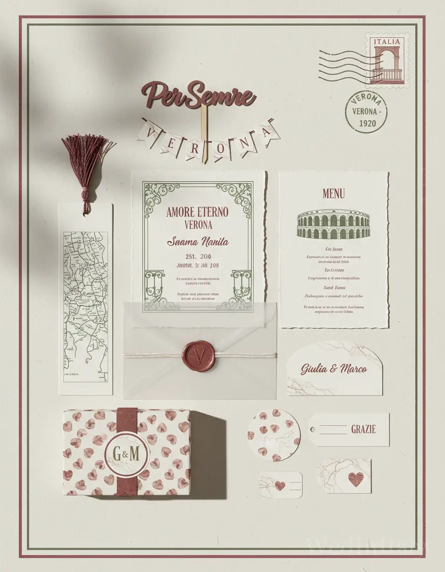 Cartolina vintage — Verona wedding kit
