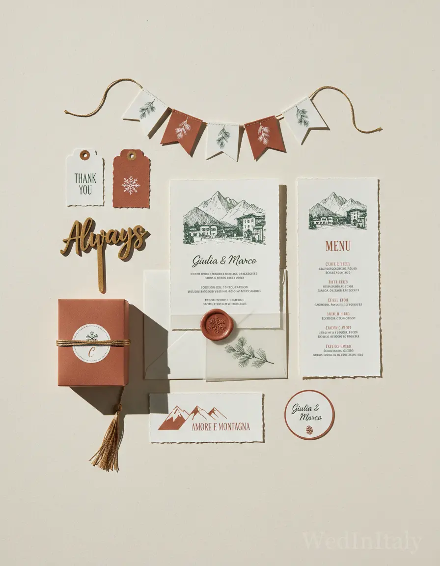 Schizzo a china — Cortina d'Ampezzo wedding kit