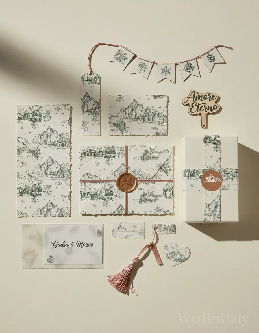 Toile de jouy — Cortina d'Ampezzo wedding kit