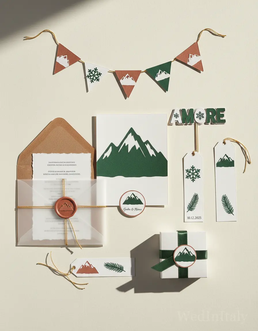Silhouette ritagliata — Cortina d'Ampezzo wedding kit