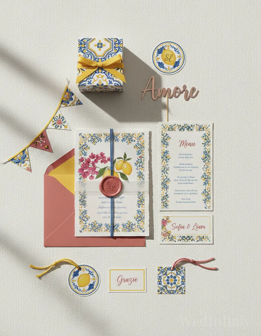 Spina di pesce — Positano wedding kit