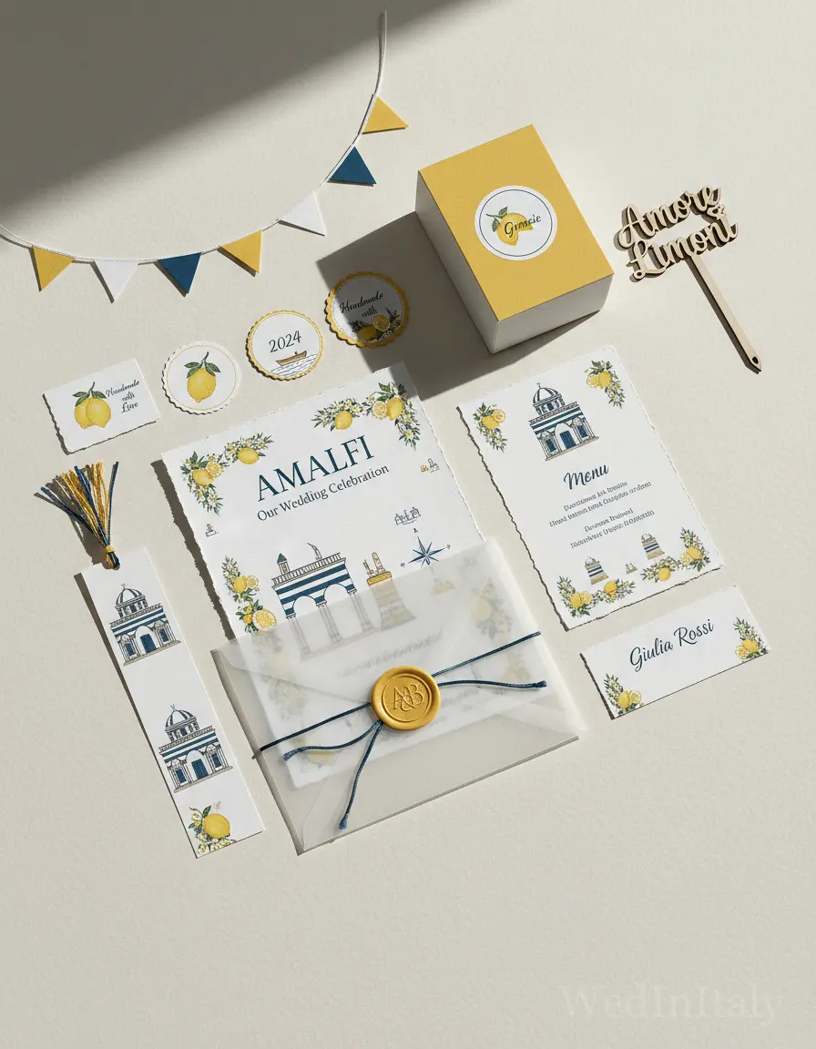 Mappa illustrata — Amalfi wedding kit