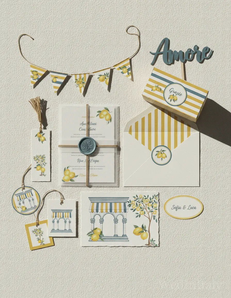 Spina di pesce — Amalfi wedding kit