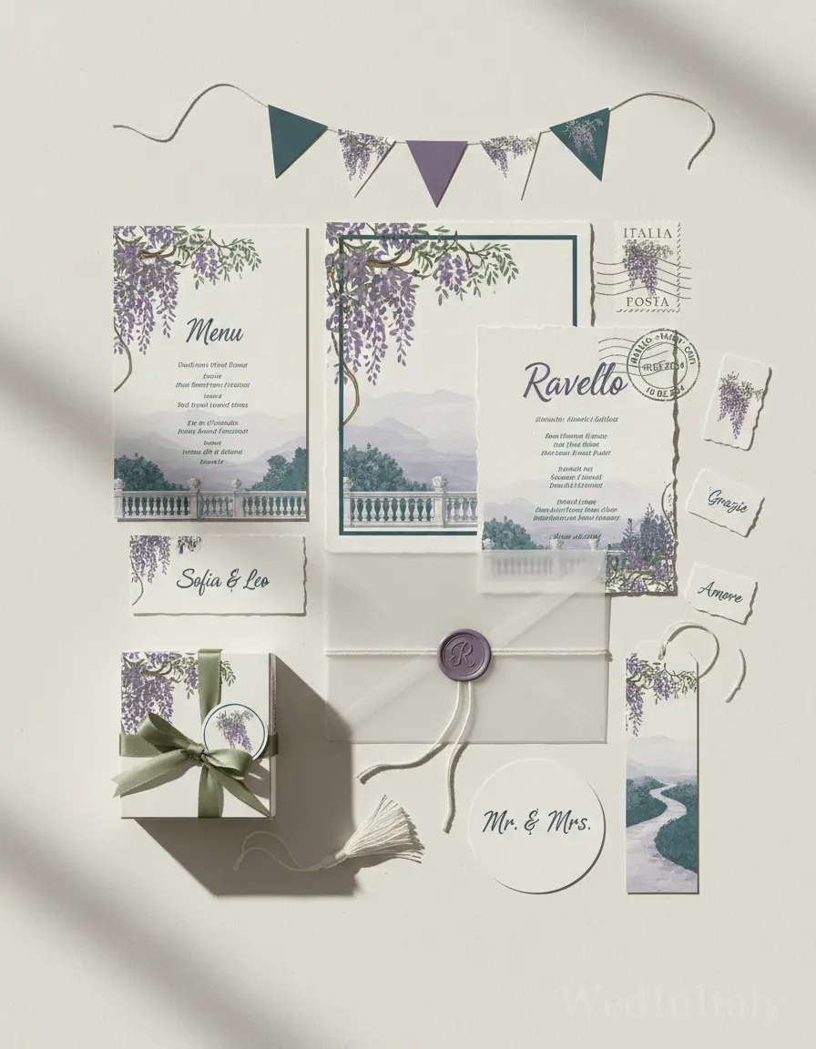 Cartolina vintage — Ravello wedding kit