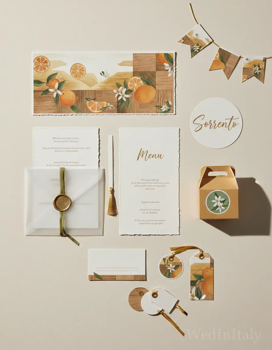 Gouache paesaggio — Sorrento wedding kit