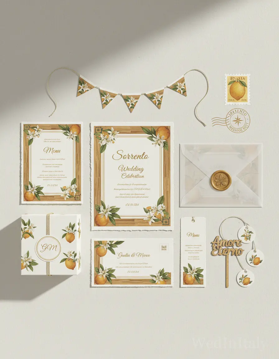 Cartolina vintage — Sorrento wedding kit