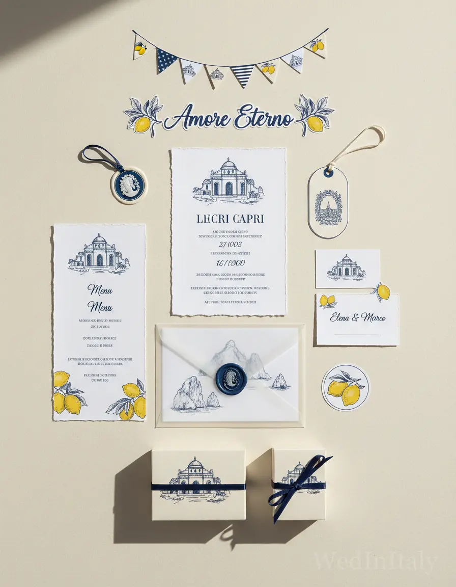 Schizzo a china — Capri wedding kit