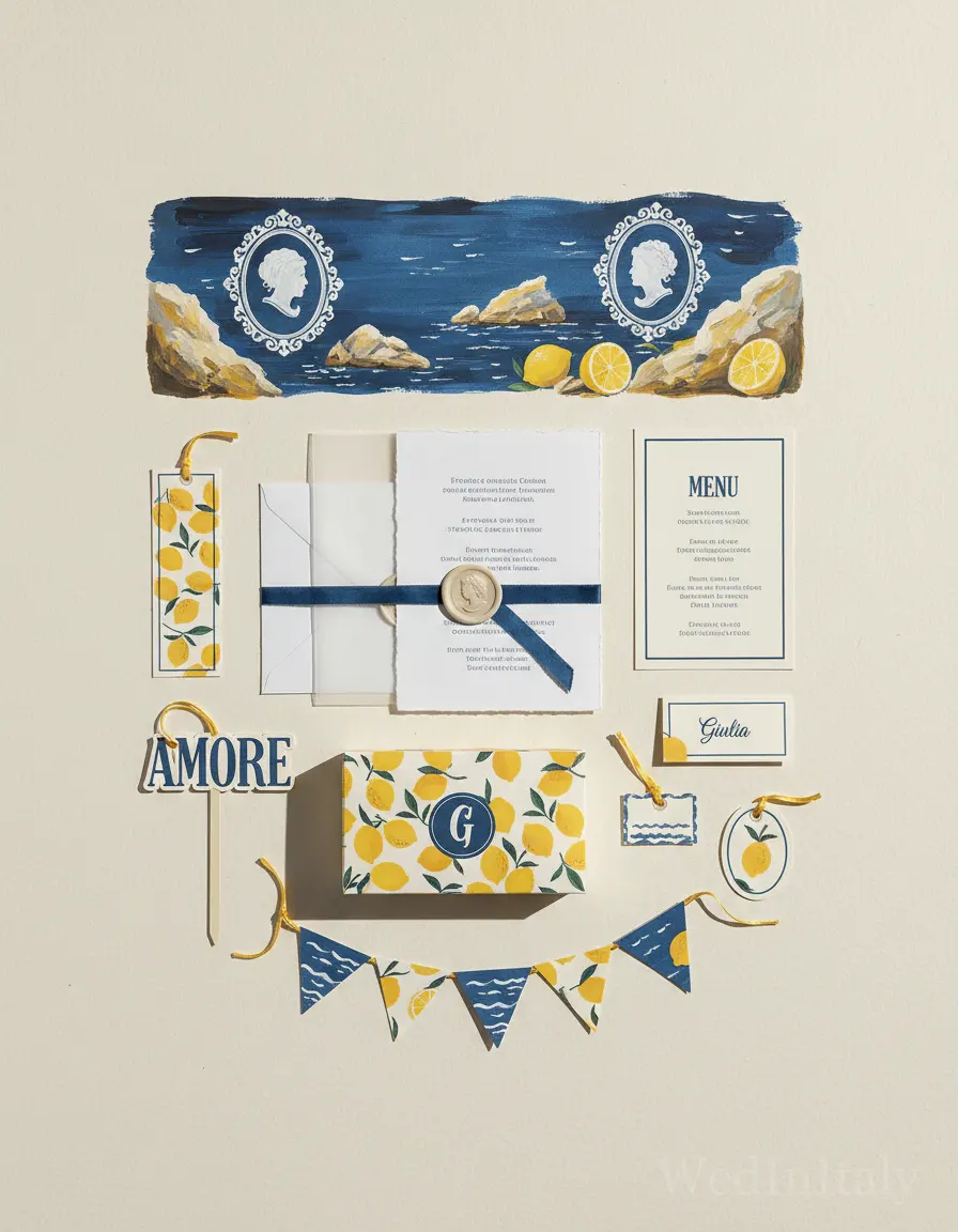 Gouache paesaggio — Capri wedding kit