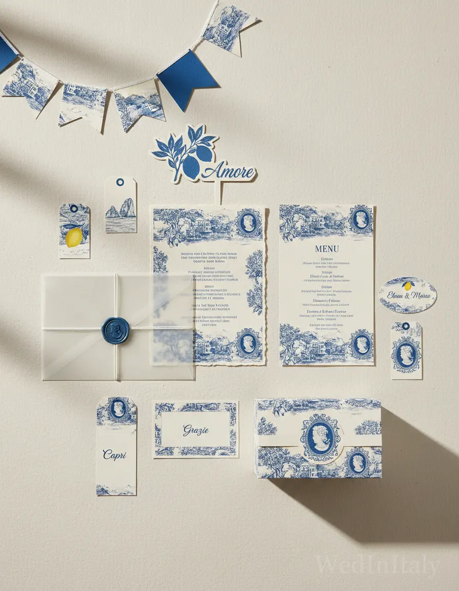 Toile de jouy — Capri wedding kit