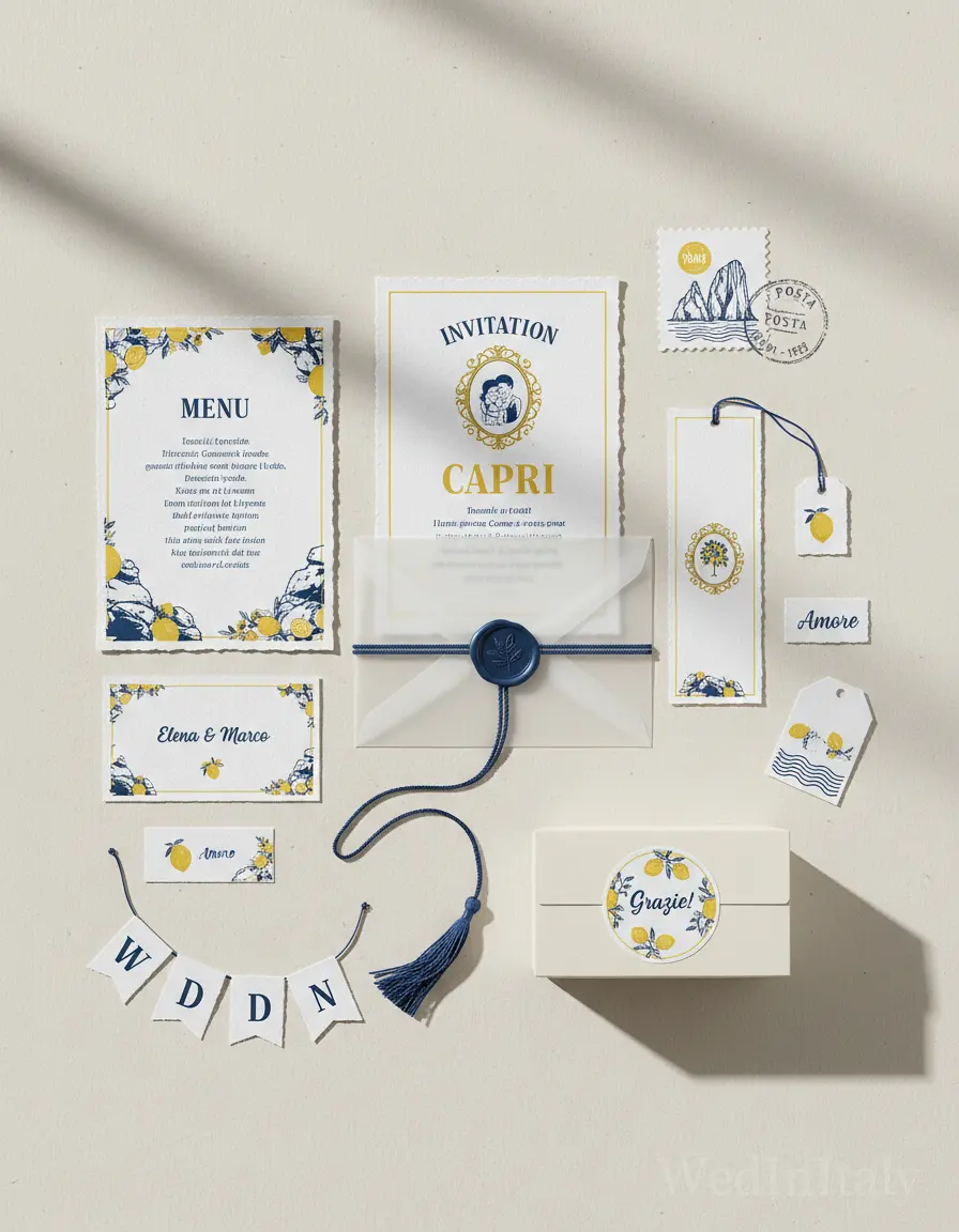 Cartolina vintage — Capri wedding kit