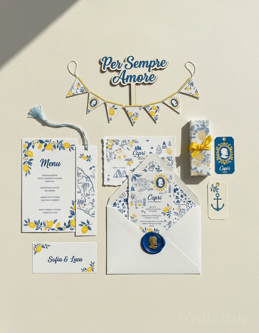 Mappa illustrata — Capri wedding kit