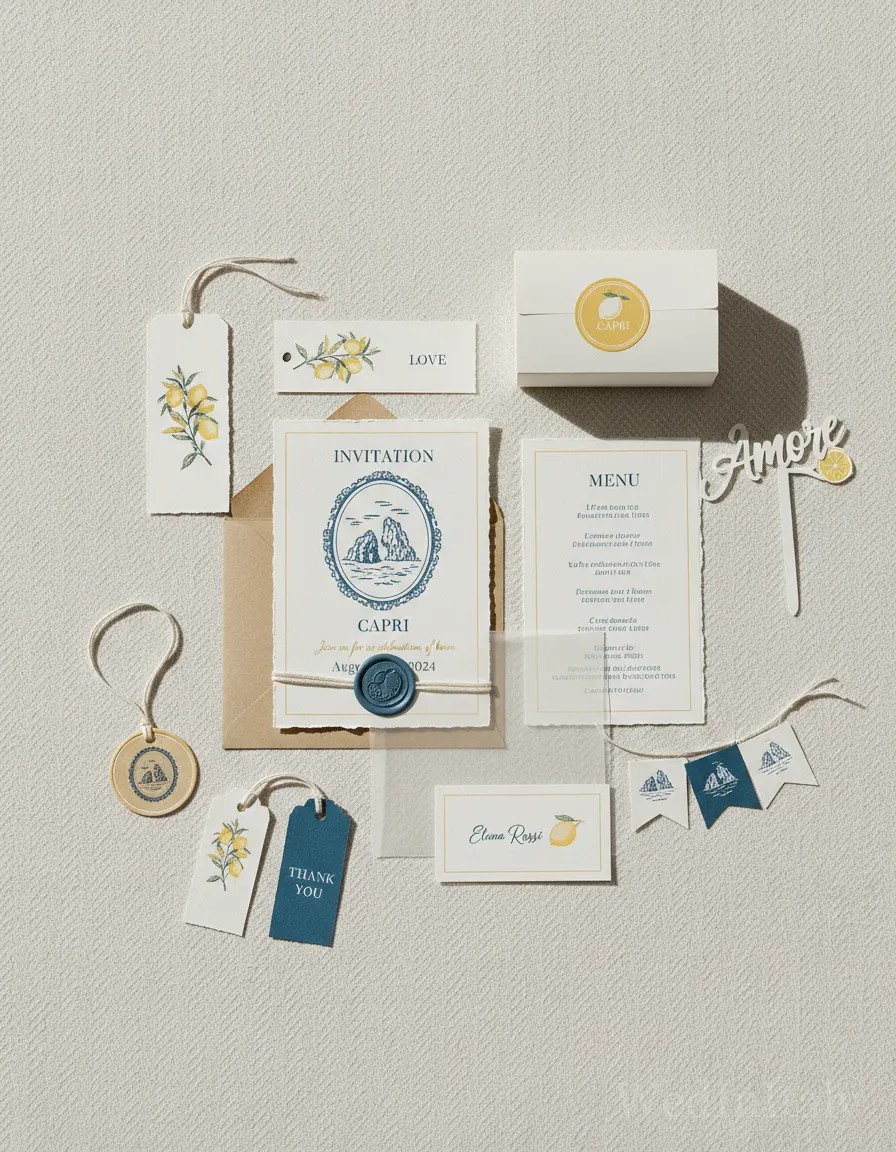 Spina di pesce — Capri wedding kit