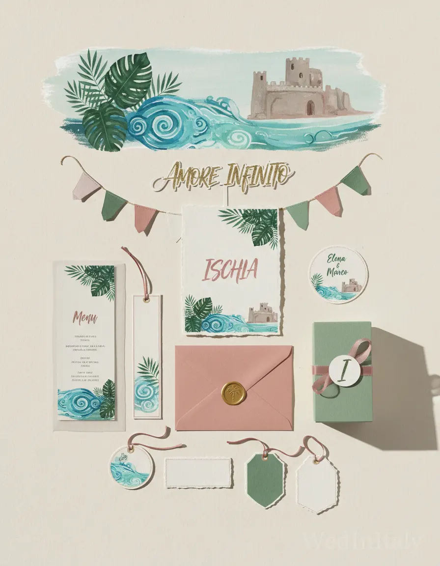 Gouache paesaggio — Ischia wedding kit