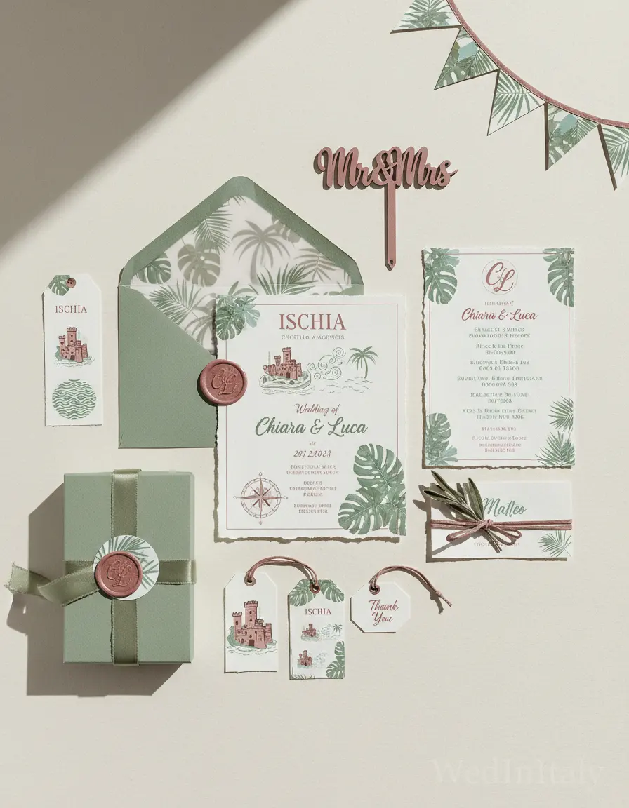 Mappa illustrata — Ischia wedding kit