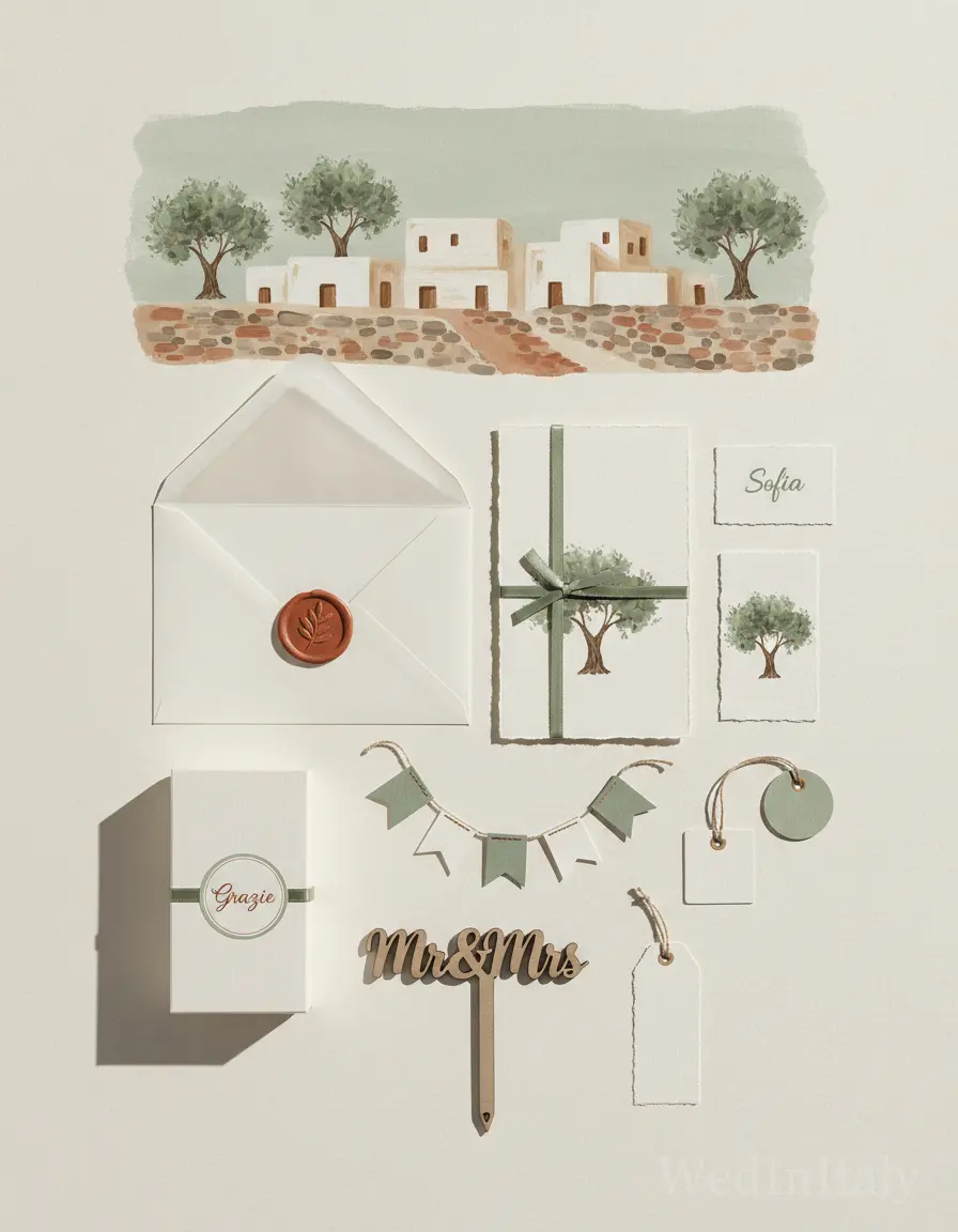 Gouache paesaggio — Ostuni wedding kit