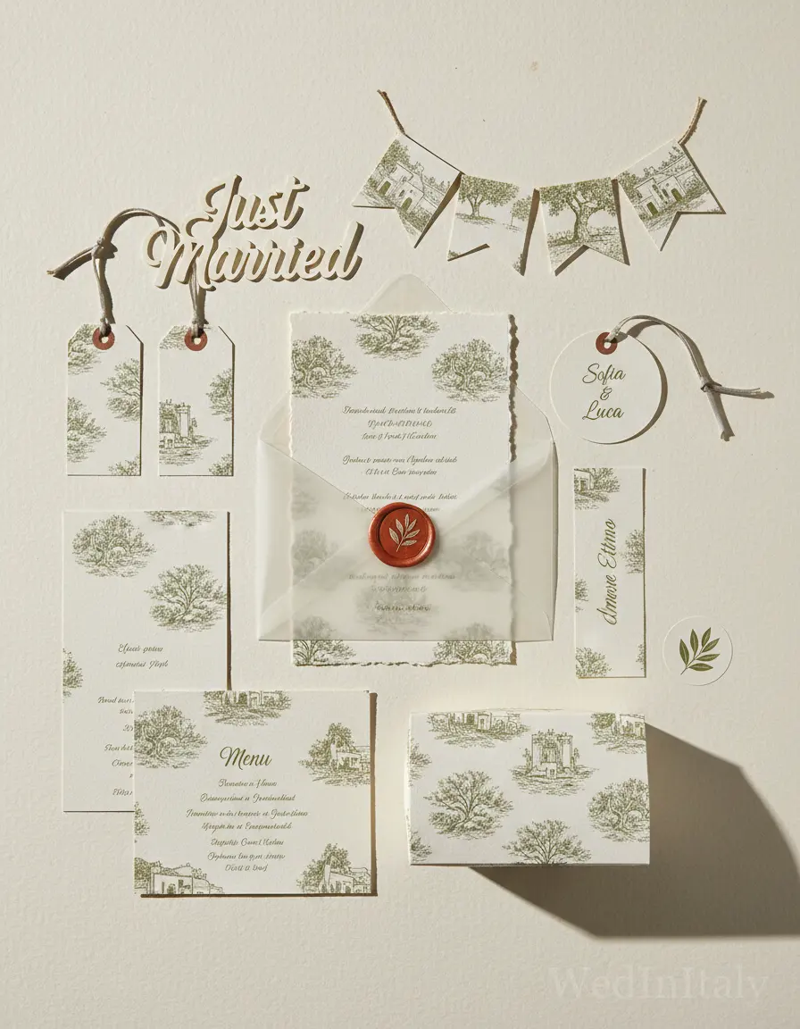 Toile de jouy — Ostuni wedding kit