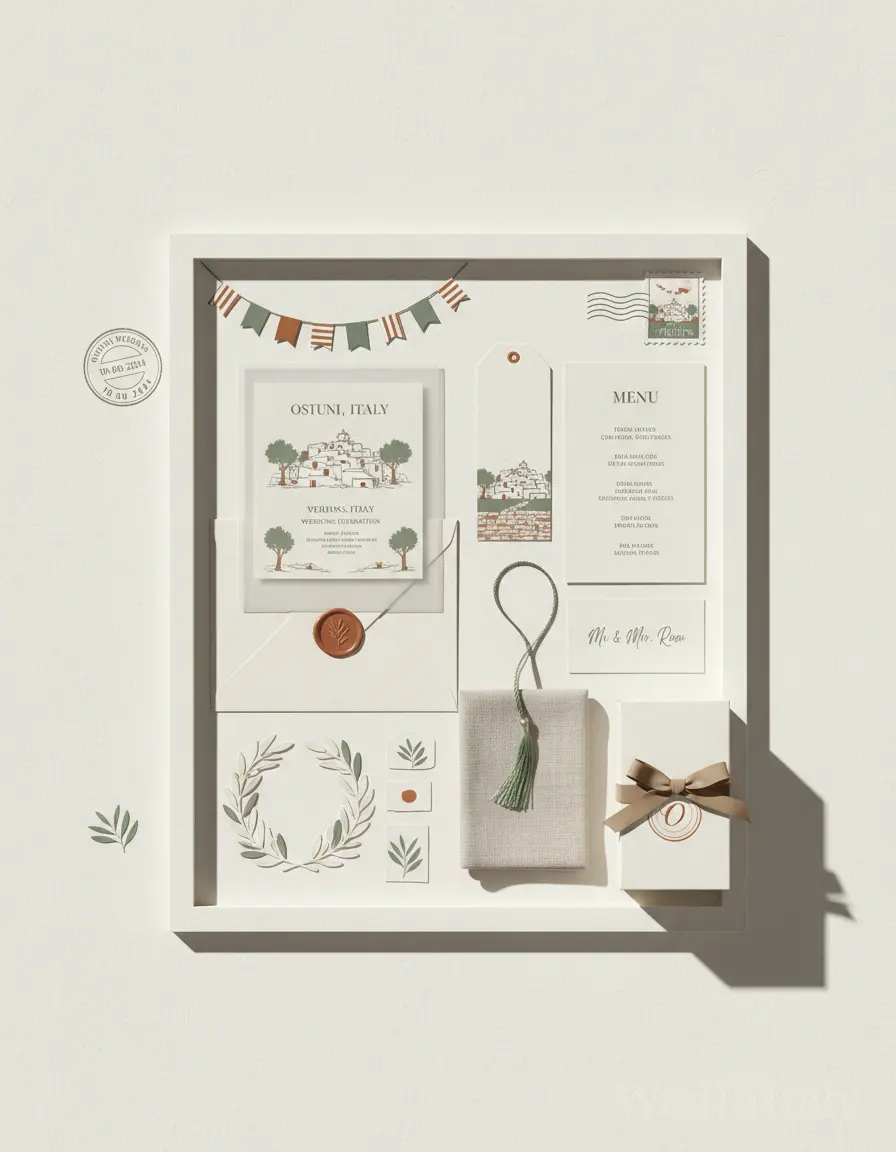 Cartolina vintage — Ostuni wedding kit