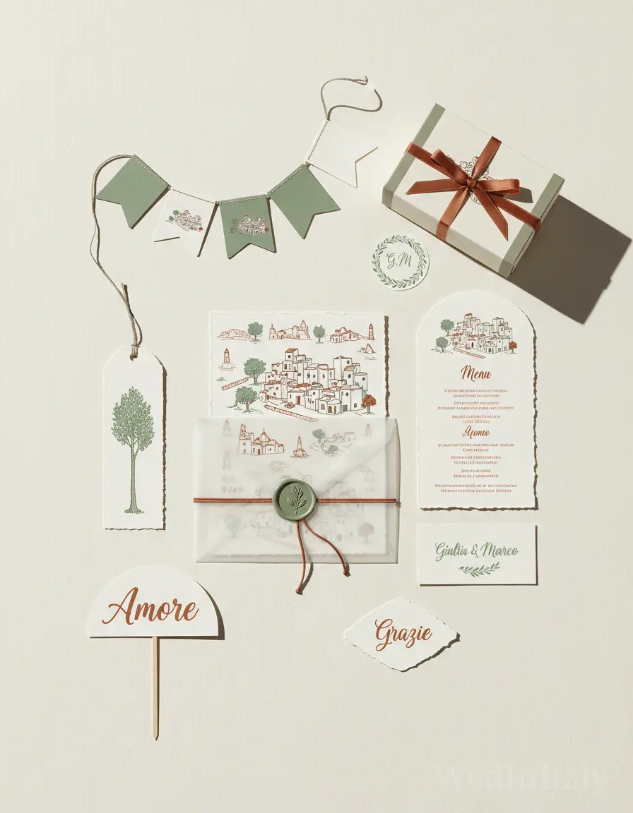 Mappa illustrata — Ostuni wedding kit