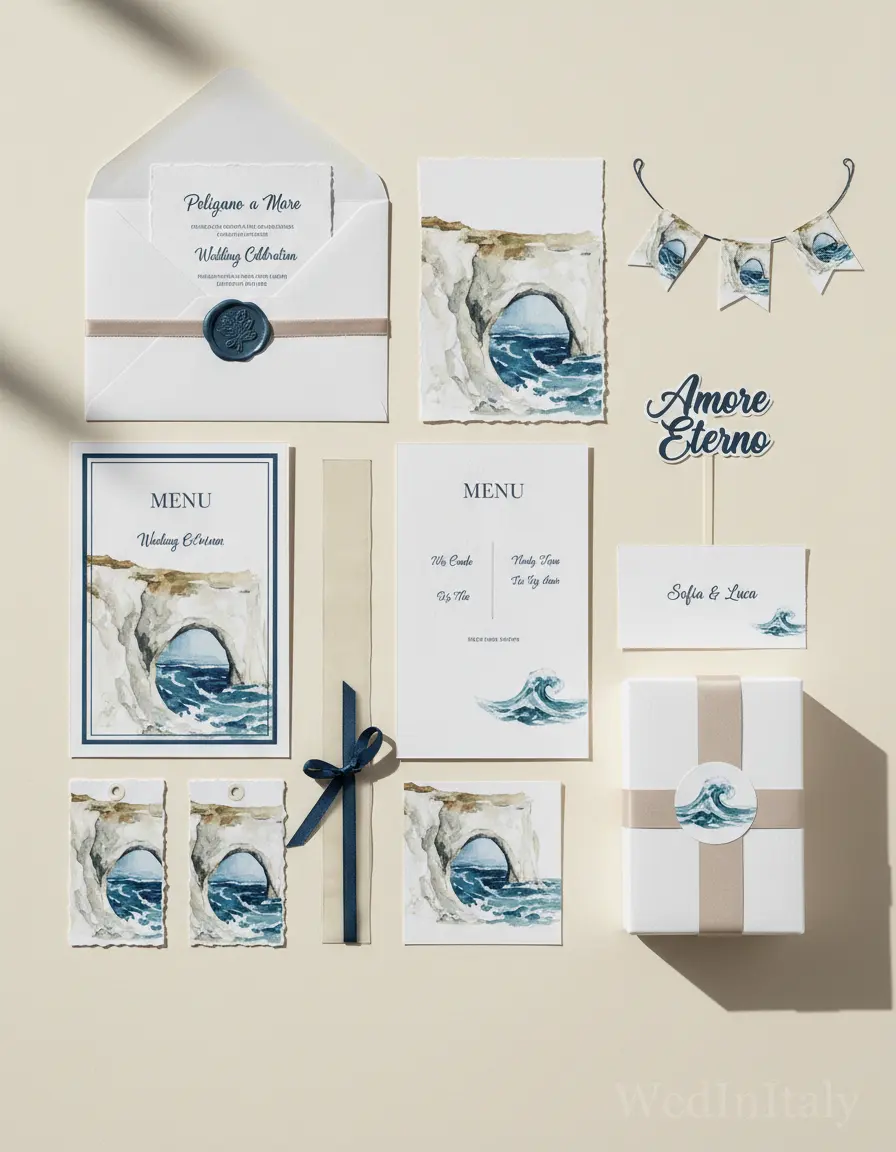 Polignano a Mare — illustrated wedding kit