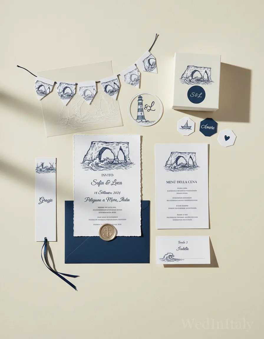 Schizzo a china — Polignano a Mare wedding kit