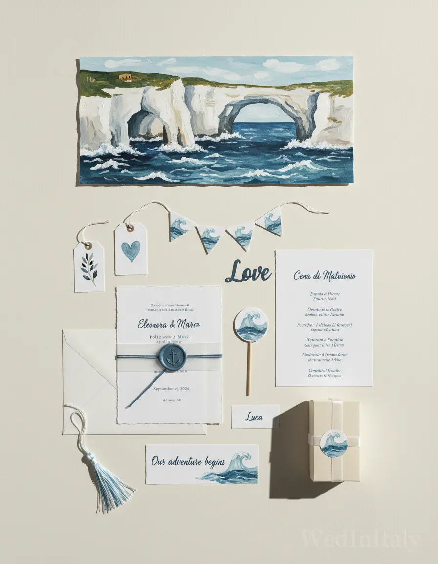 Gouache paesaggio — Polignano a Mare wedding kit