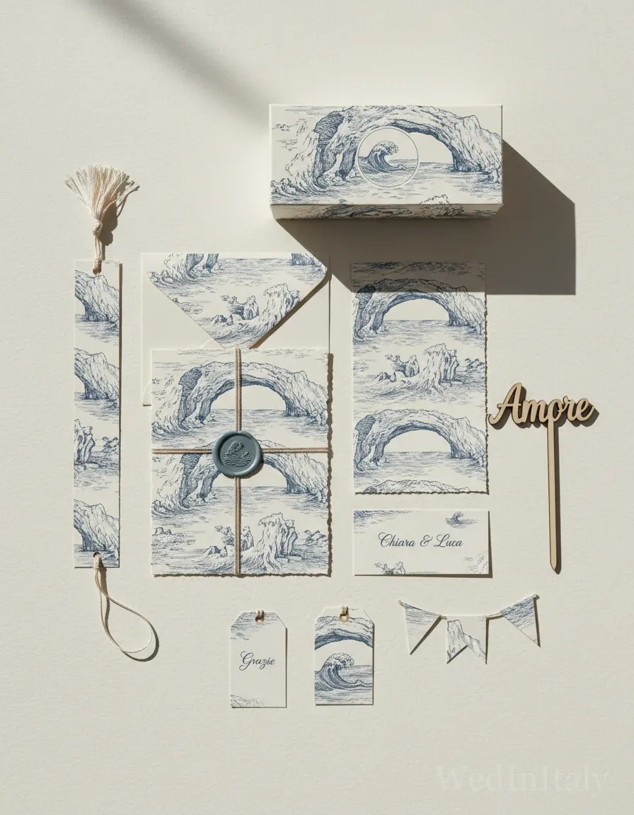 Toile de jouy — Polignano a Mare wedding kit