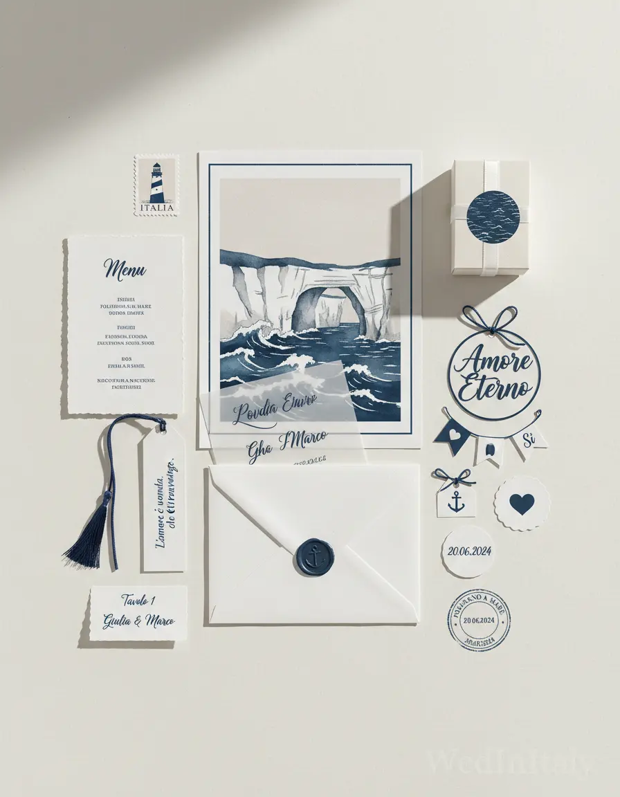 Cartolina vintage — Polignano a Mare wedding kit