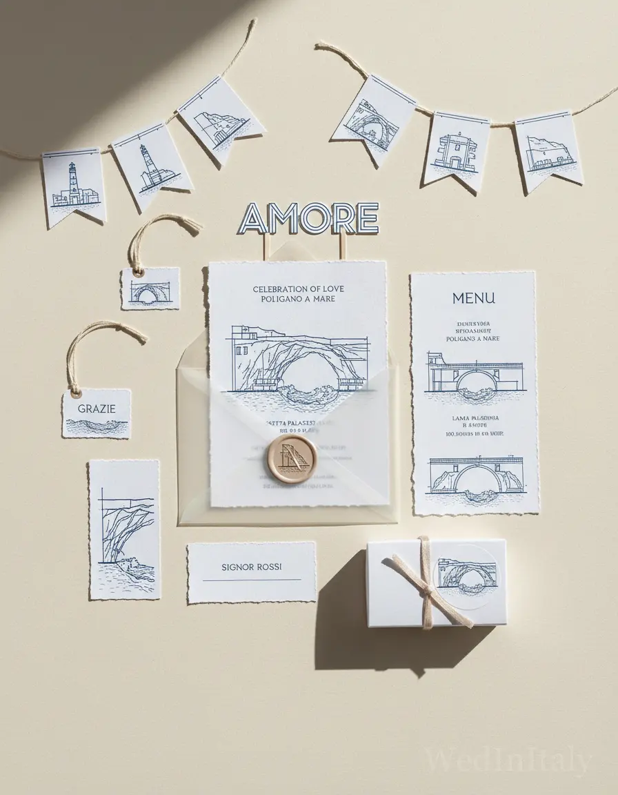 Prospetto architettonico — Polignano a Mare wedding kit