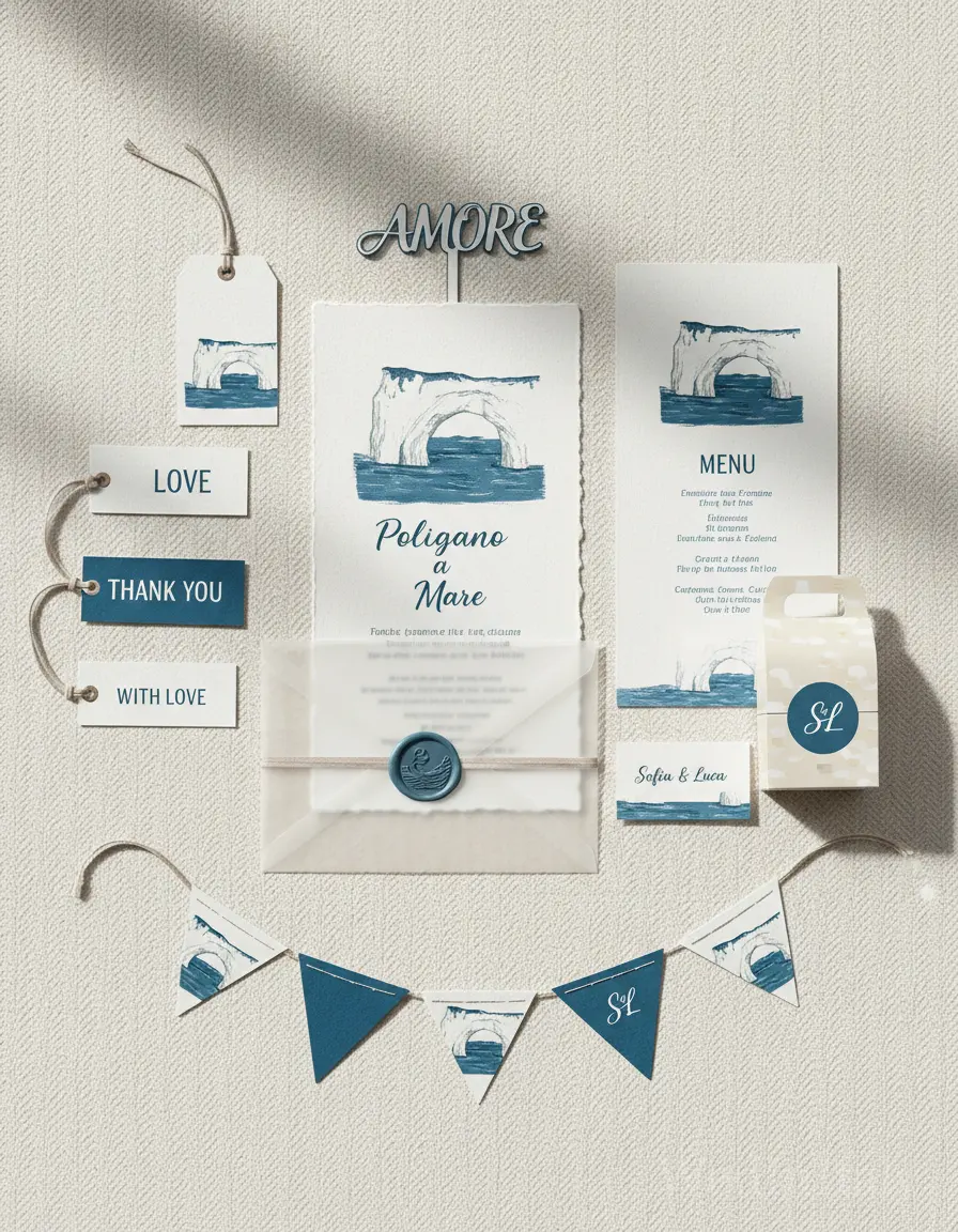 Spina di pesce — Polignano a Mare wedding kit