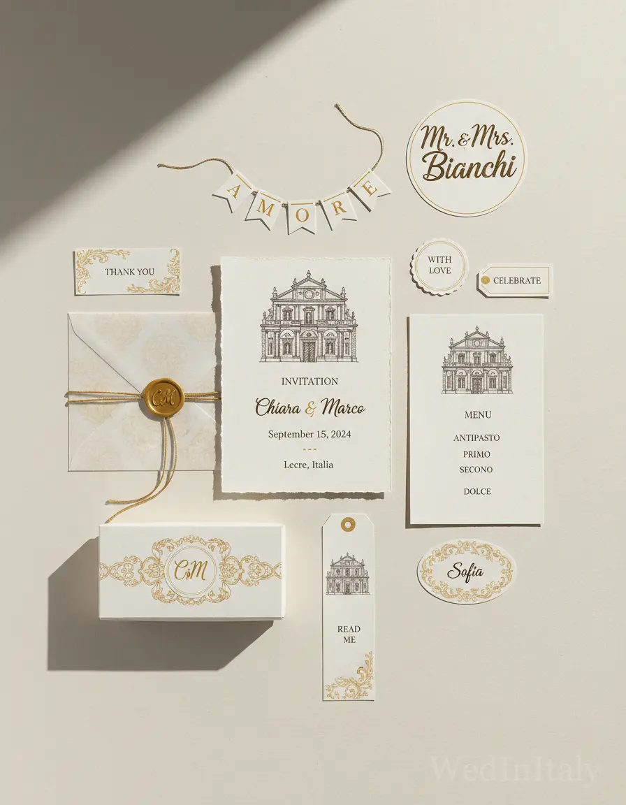 Schizzo a china — Lecce wedding kit