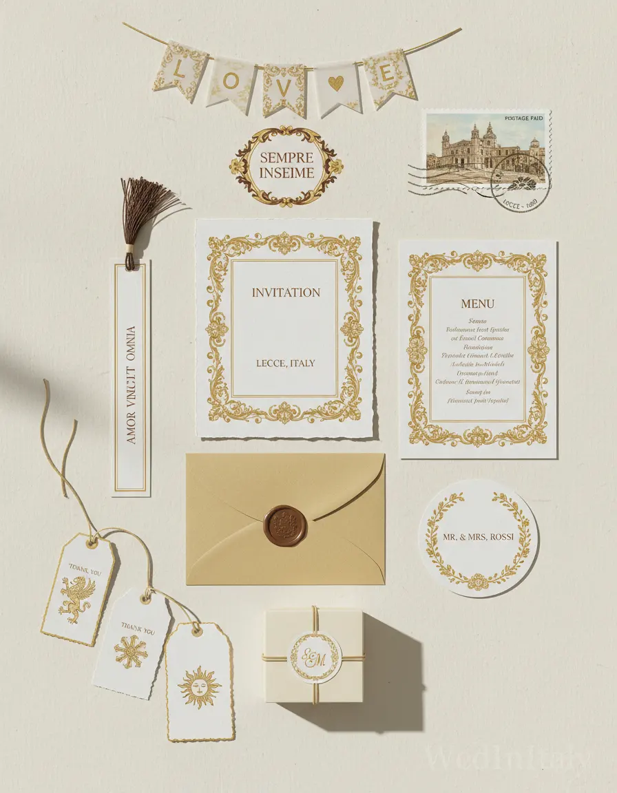 Cartolina vintage — Lecce wedding kit