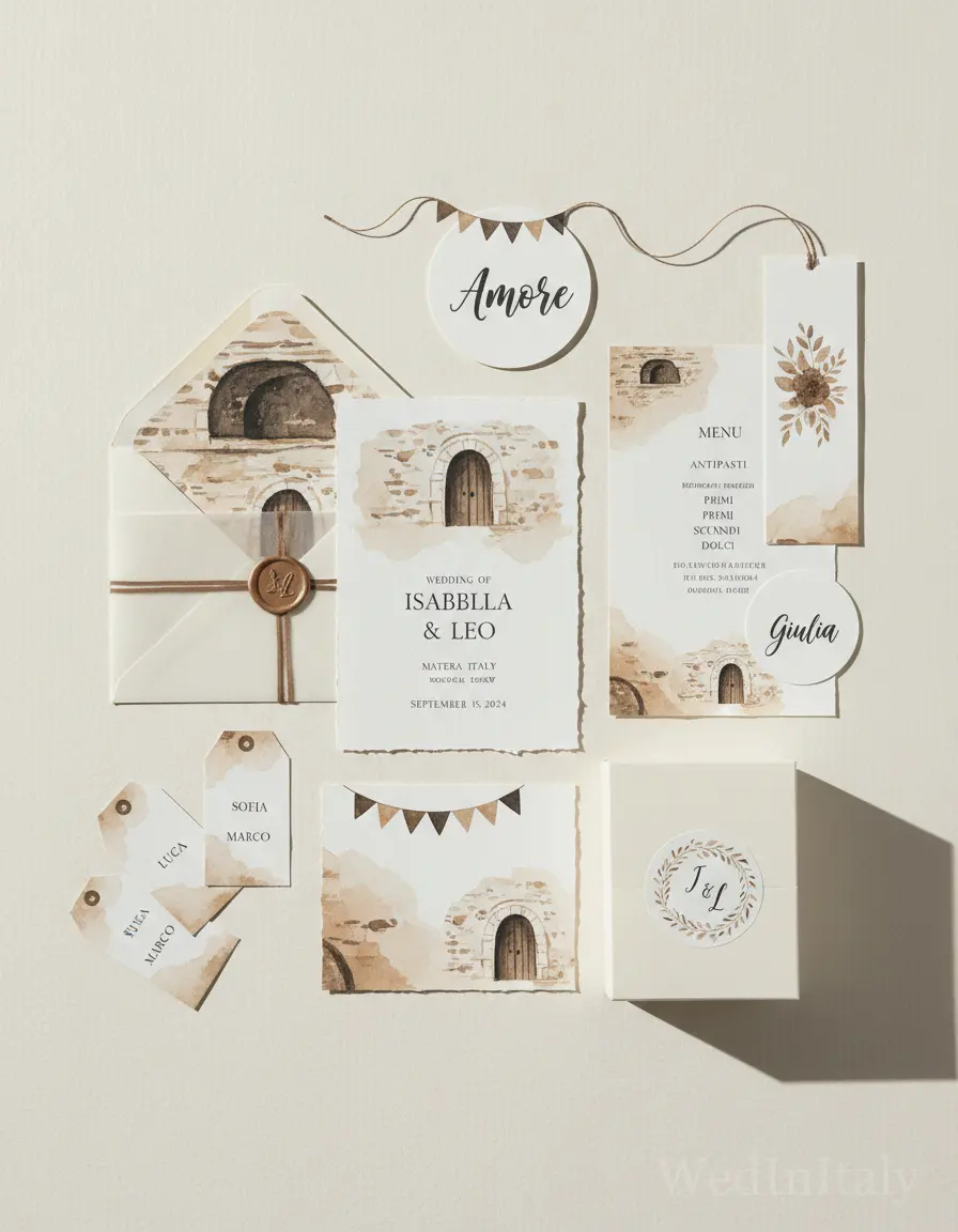 Matera — illustrated wedding kit