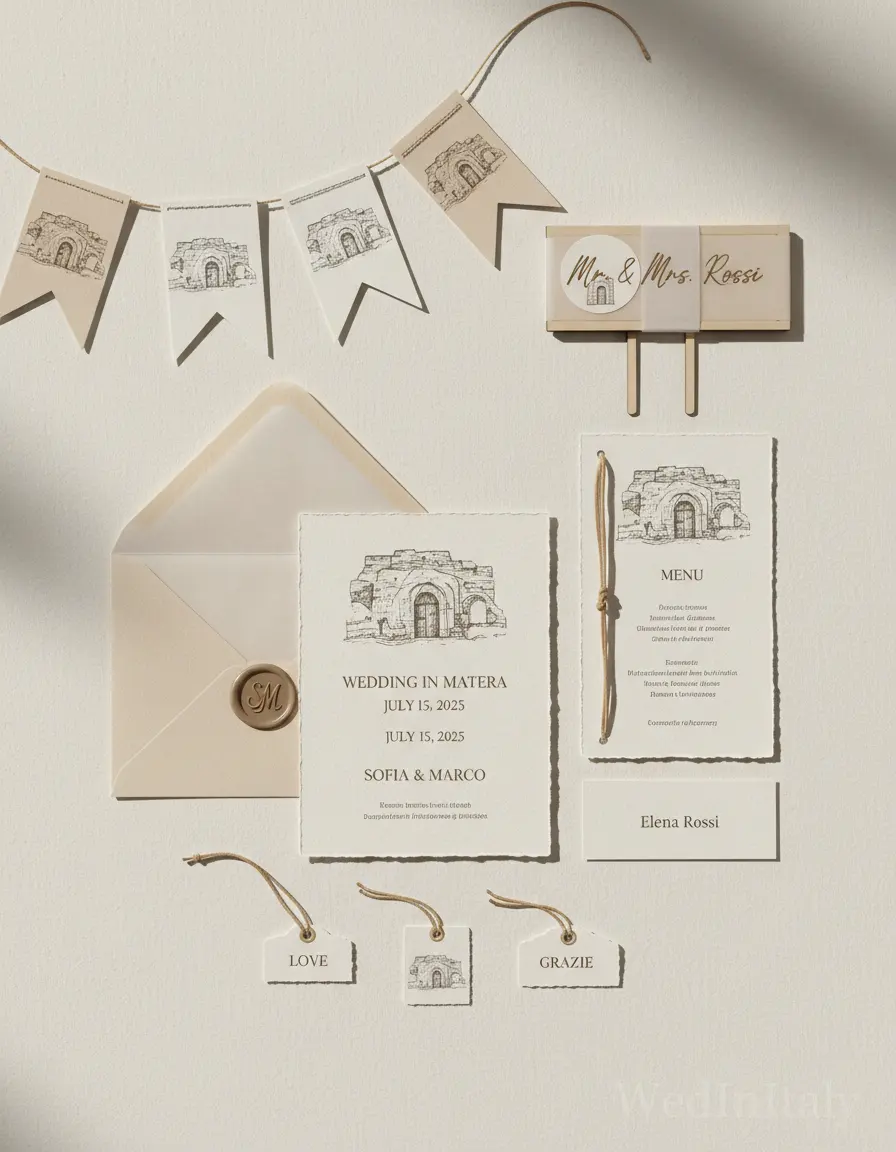 Schizzo a china — Matera wedding kit